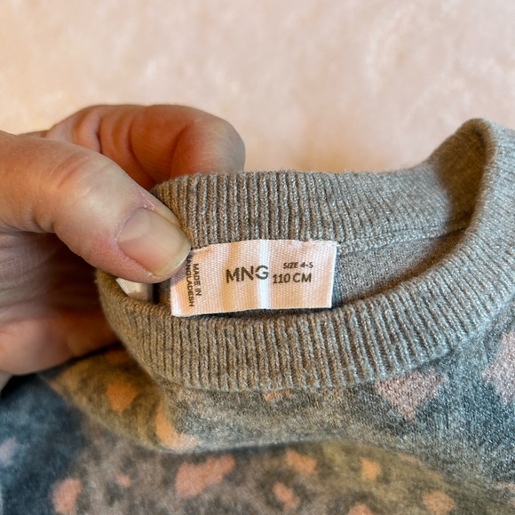 Mango Kids Gray and Pink Sweater - Picture 6 of 7